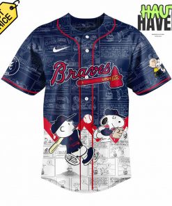 Atlanta Braves 75th Anniversary of Peanuts Special Baseball Jersey