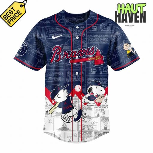 Atlanta Braves 75th Anniversary of Peanuts Special Baseball Jersey