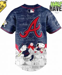 Atlanta Braves 75th Anniversary of Peanuts Special Baseball Jersey