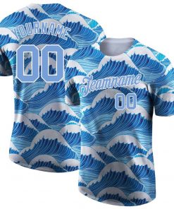 Custom 3D Pattern Design Waves Performance TShirt