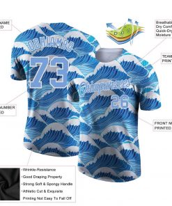 Custom 3D Pattern Design Waves Performance T-Shirt