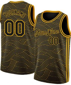 Custom Black Gold Authentic City Edition Basketball Jersey