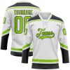 Custom White Old Gold Black Hockey Jersey