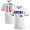 Custom White Red Pinstripe Red White Baseball Jersey