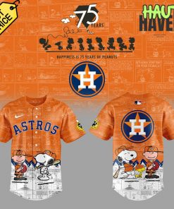 Houston Astros x 75th Anniversary of Peanuts Special Orange Jersey