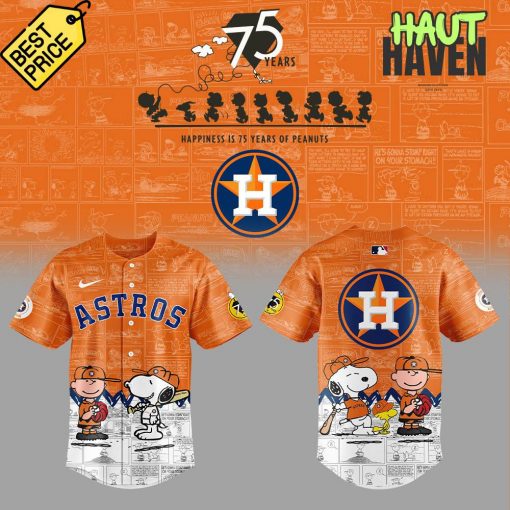 Houston Astros x 75th Anniversary of Peanuts Special Orange Jersey