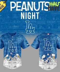 Los Angeles Dodgers Peanuts Night Special Baseball Jersey