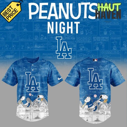 Los Angeles Dodgers Peanuts Night Special Baseball Jersey