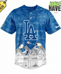 Los Angeles Dodgers Peanuts Night Special Baseball Jersey