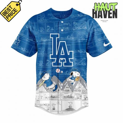 Los Angeles Dodgers Peanuts Night Special Baseball Jersey