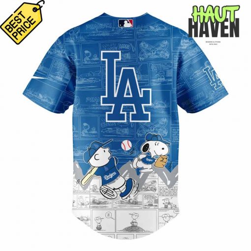 Los Angeles Dodgers Peanuts Night Special Baseball Jersey