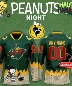 Minnesota Wild 75th Anniversary of Peanuts Special Hockey Jersey