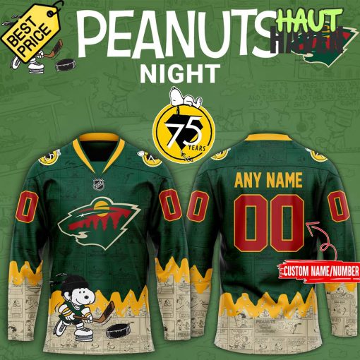 Minnesota Wild 75th Anniversary of Peanuts Special Hockey Jersey