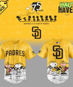 San Diego Padres Peanuts Night Special Baseball Jersey