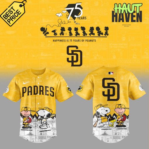 San Diego Padres Peanuts Night Special Baseball Jersey