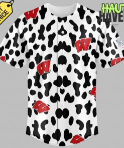 Wisconsin Badgers Special Cow Print Baseball Jersey