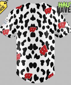 Wisconsin Badgers Special Cow Print Baseball Jersey