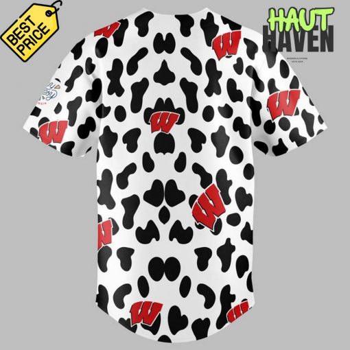 Wisconsin Badgers Special Cow Print Baseball Jersey