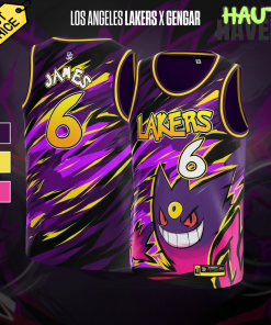 Los Angeles Lakers x Gengar Pokemon Special Basketball Jersey