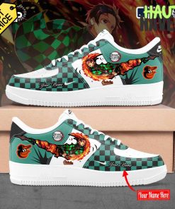 Baltimore Orioles MLB x Demon Slayer Personalized Air Force 1 Sneaker