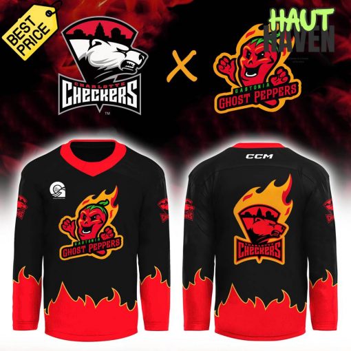 Charlotte Checkers x Gastonia Ghost Peppers Special Hockey Jersey