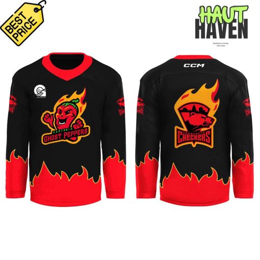 Charlotte Checkers x Gastonia Ghost Peppers Special Hockey Jersey