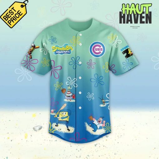 Chicago Cubs x SpongeBob Squarepants 25th Anniversary Baseball Jersey