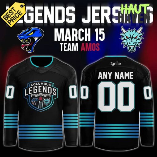 Columbus River Dragons Legends Night Team Amos Black Jersey