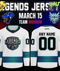 Columbus River Dragons Legends Night Team Morrow White Jersey