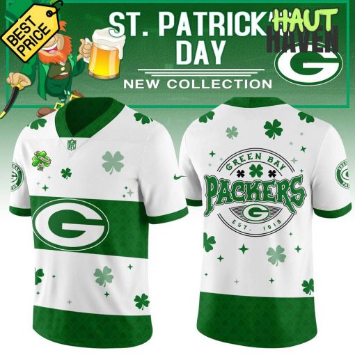 Green Bay Packers St. Patrick’s Day Lucky Green Football Jersey