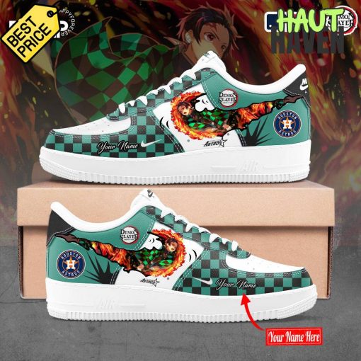 Houston Astros MLB x Demon Slayer Personalized Air Force 1 Sneaker