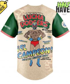 Los Angeles Dodgers Mexican Heritage Night Lucha Dodgers Special Baseball Jersey 3