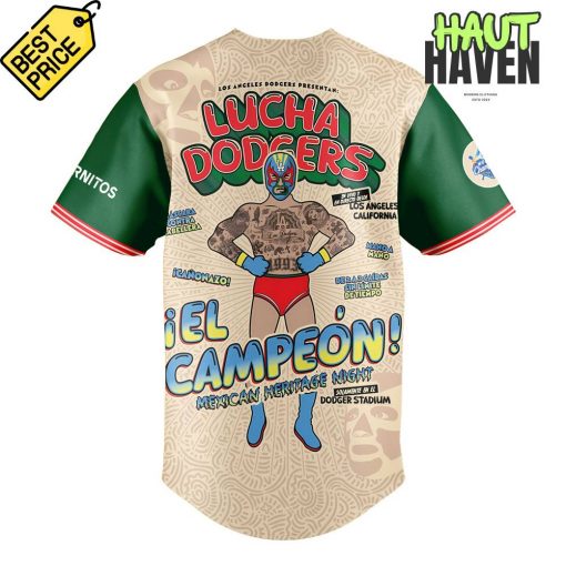 Los Angeles Dodgers Mexican Heritage Night Lucha Dodgers Special Baseball Jersey