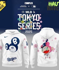 Los Angeles Dodgers Takashi Murakami x MLB World Tour Tokyo Series 2025 Special White Hoodie