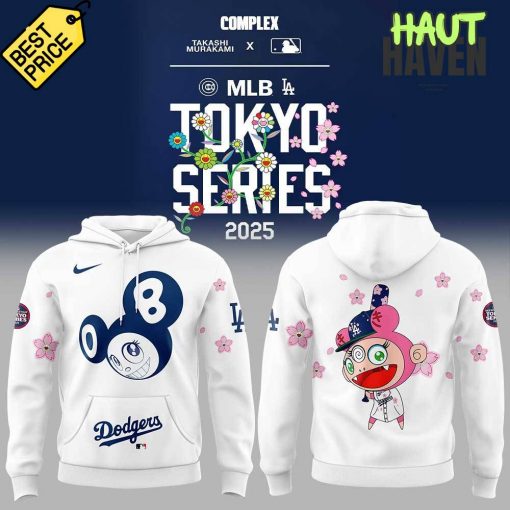 Los Angeles Dodgers Takashi Murakami x MLB World Tour Tokyo Series 2025 Special White Hoodie