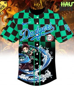 Los Angeles Dodgers x Demon Slayer Special Checkboard Pattern Jersey