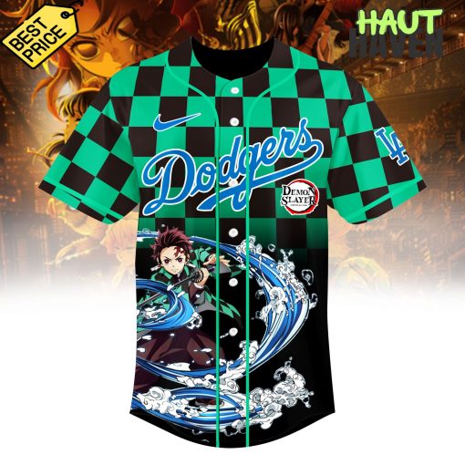 Los Angeles Dodgers x Demon Slayer Special Checkboard Pattern Jersey