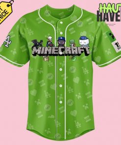 Los Angeles Dodgers x Minecraft Movie Special Green Baseball Jersey