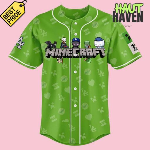 Los Angeles Dodgers x Minecraft Movie Special Green Baseball Jersey