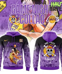 Los Angeles Lakers x One Piece Game Night Collab Purple Hoodie