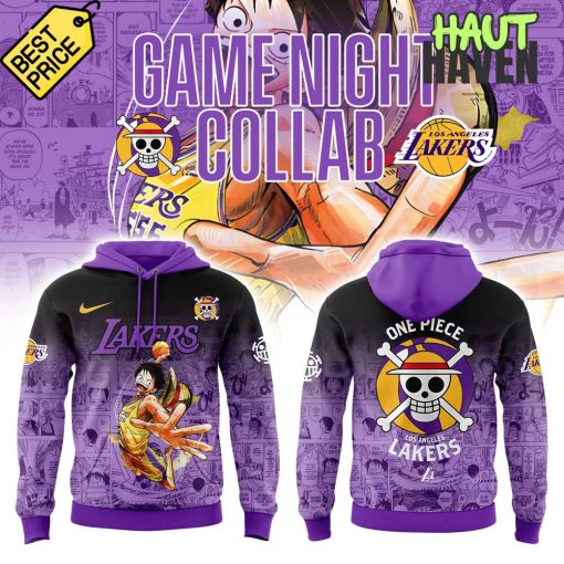 Los Angeles Lakers x One Piece Game Night Collab Purple Hoodie