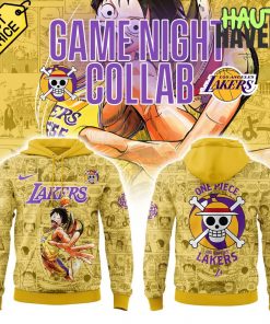 Los Angeles Lakers x One Piece Game Night Collab Yellow Hoodie