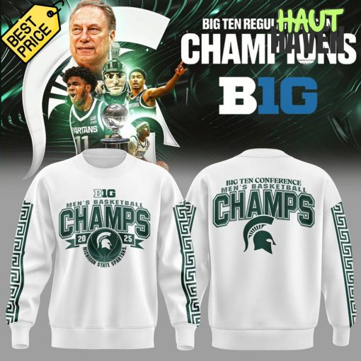 Michigan State Spartans Basketball Big 10 Champions White Sweatshirt