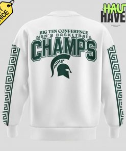 Michigan State Spartans Basketball Big 10 Champions White Sweatshirt