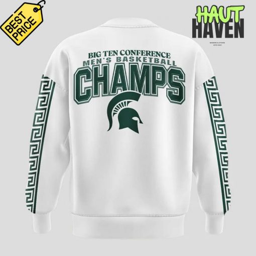 Michigan State Spartans Basketball Big 10 Champions White Sweatshirt