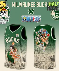 Milwaukee Bucks x Luffy One Piece the Straw Hat Pirates Special Basketball Jersey 1