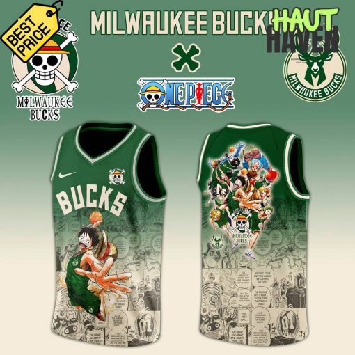 Milwaukee Bucks x Luffy One Piece the Straw Hat Pirates Special Basketball Jersey