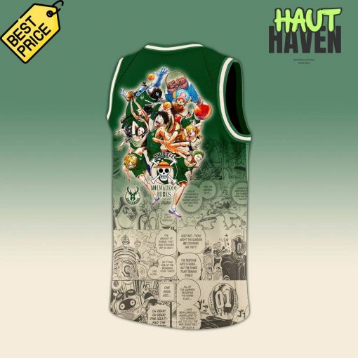 Milwaukee Bucks x Luffy One Piece the Straw Hat Pirates Special Basketball Jersey