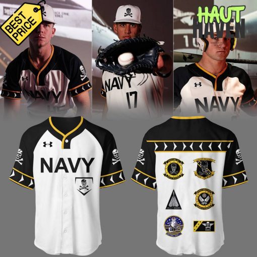 Navy Midshipmen Special New 2025 Jolly Rogers “Fear The Bones” Baseball Jersey