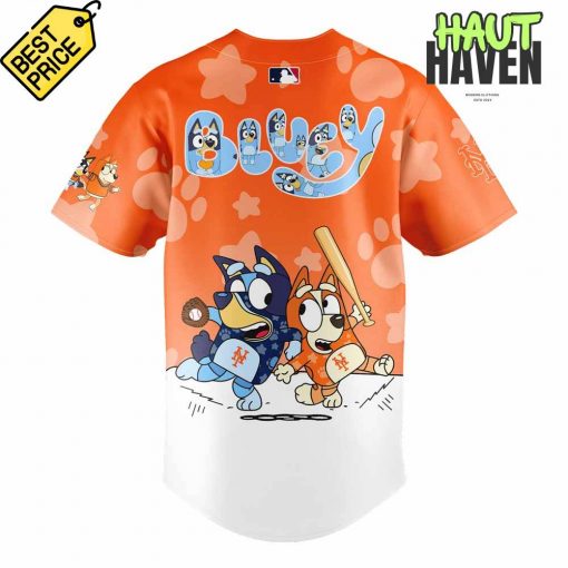 New York Mets x Bluey and Bingo Special Orange Baseball Jersey